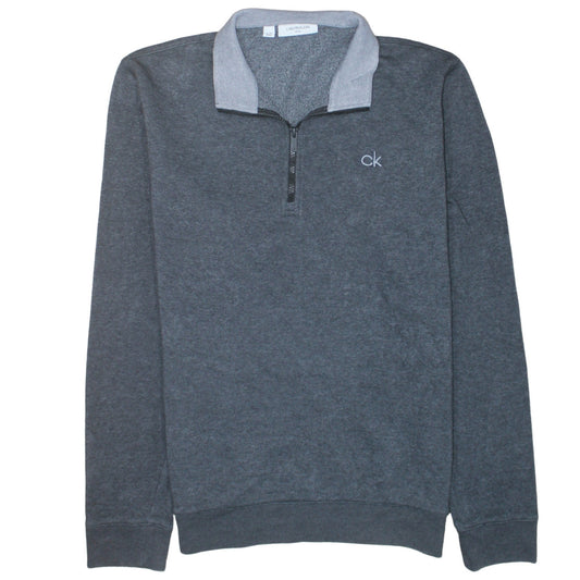 Mens UK Size XL Calvin Klein Grey Henley Sweatshirt