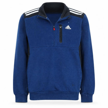 Adidas Men's Blue XS 1/4 Zip Track Jacket with Pockets