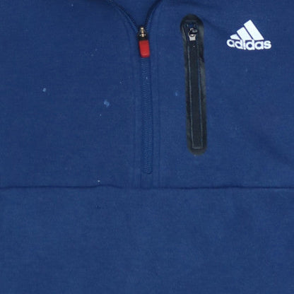 Adidas Men's Blue XS 1/4 Zip Track Jacket with Pockets