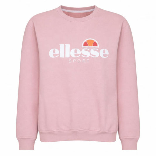 Front view of Ellesse women’s pink crew neck pullover sweatshirt uk 10