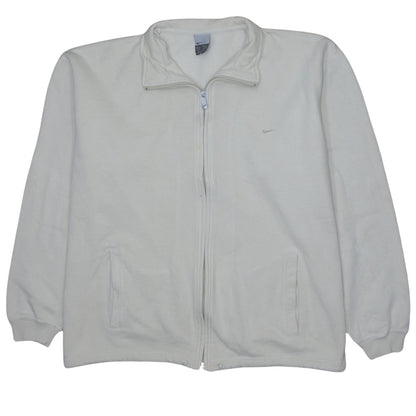 Mens UK Size L Nike White Full Zip Sweatshirt