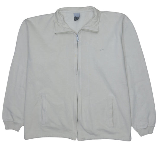 Mens UK Size L Nike White Full Zip Sweatshirt
