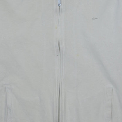 Mens UK Size L Nike White Full Zip Sweatshirt