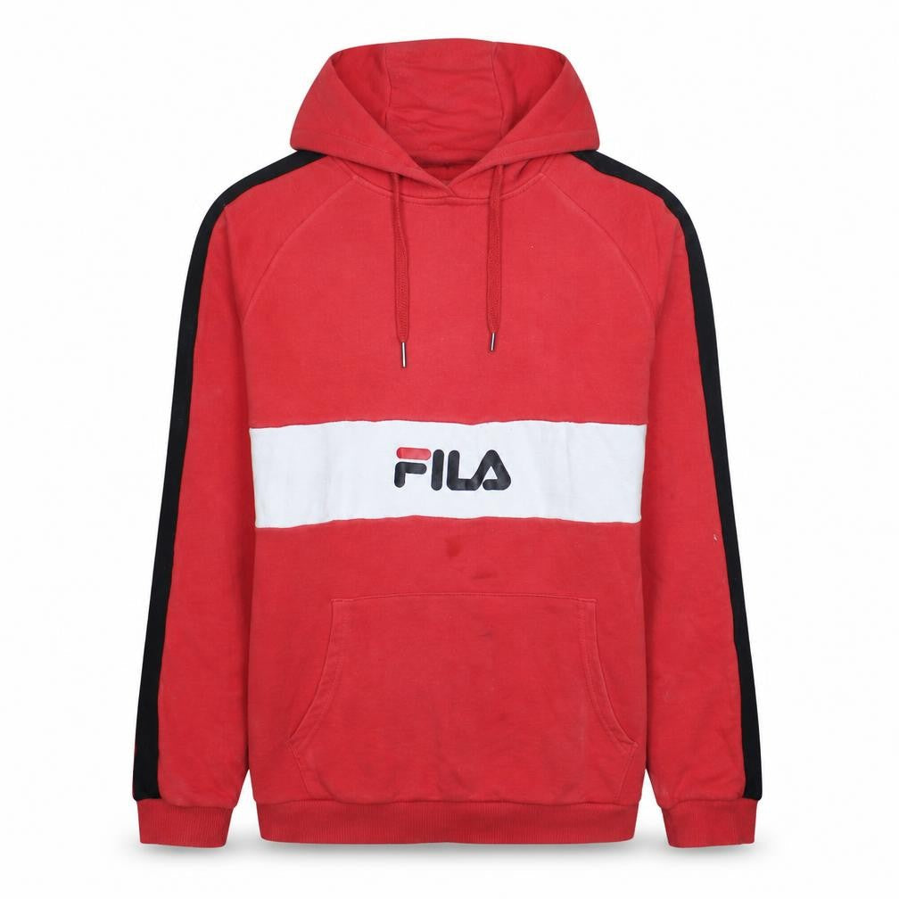 Womens UK Size M FILA Red Pullover Hoodie