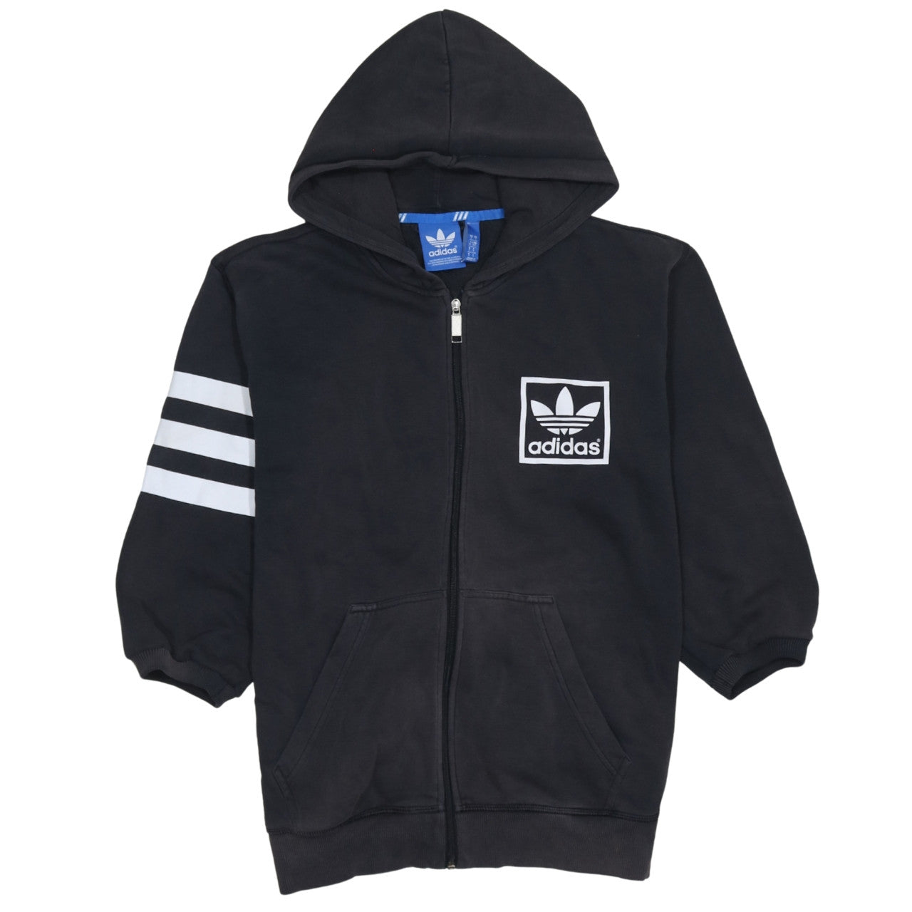 Womens UK Size S adidas Black Full Zip Hoodie