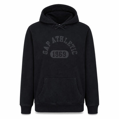 Gap Men's Black Pullover Hoodie L Logo Graphic Fleece Sweatshirt