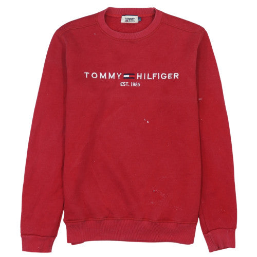 Mens UK Size S Tommy Hilfiger Red Pullover Sweatshirt