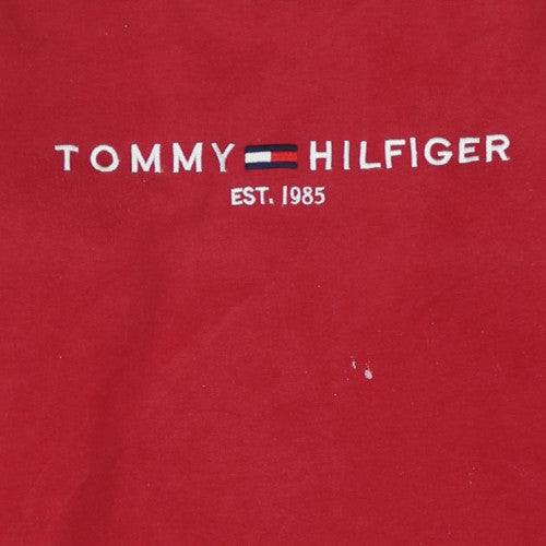 Mens UK Size S Tommy Hilfiger Red Pullover Sweatshirt