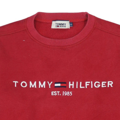 Mens UK Size S Tommy Hilfiger Red Pullover Sweatshirt