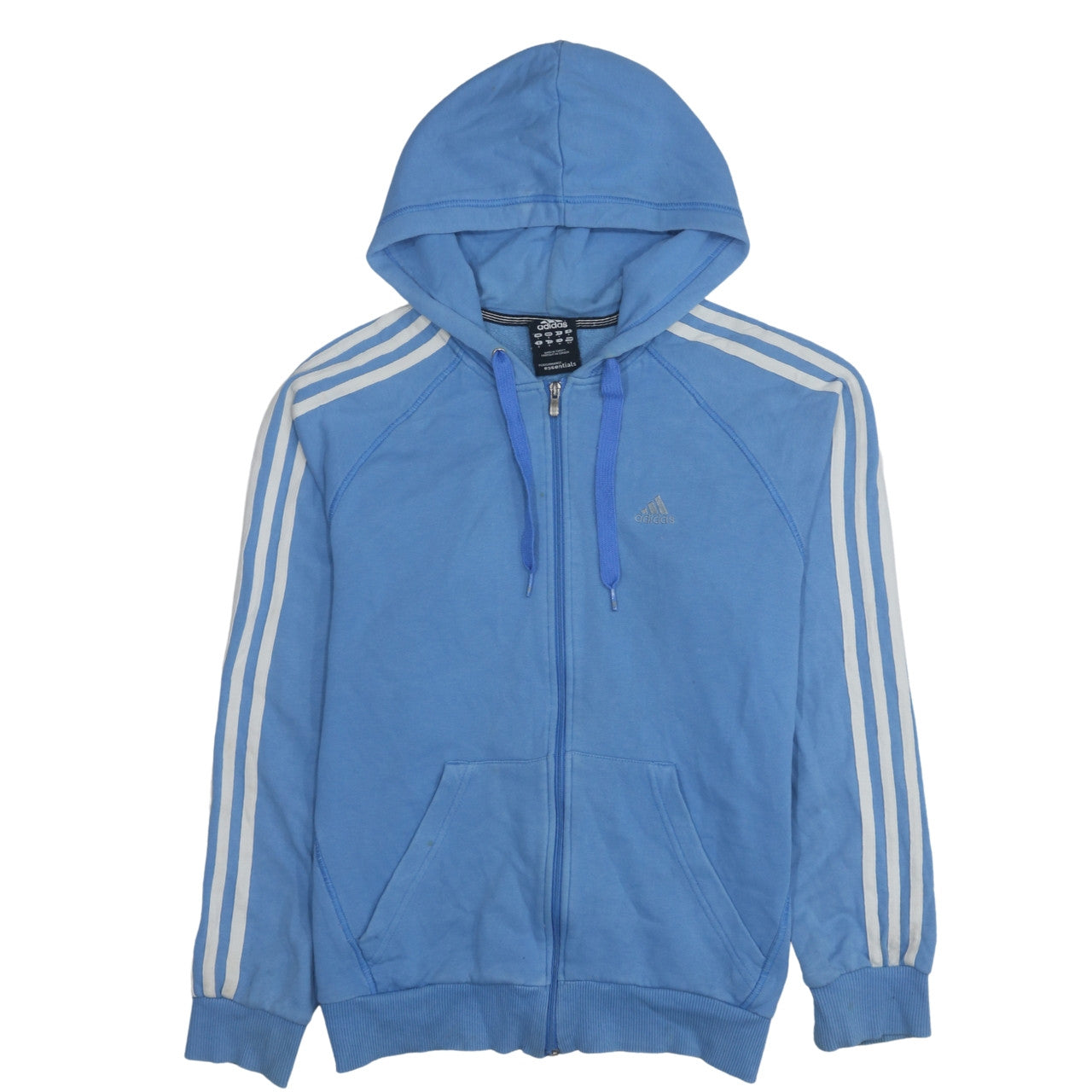 Womens UK Size S adidas Blue Full Zip Hoodie