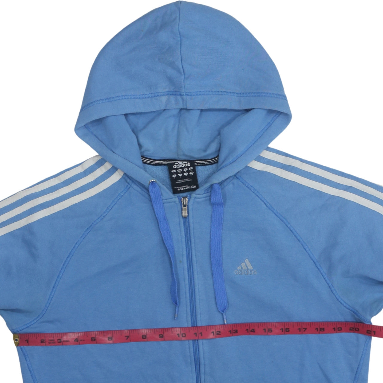 Womens UK Size S adidas Blue Full Zip Hoodie