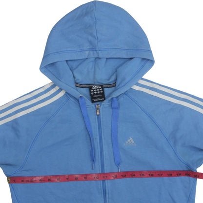 Womens UK Size S adidas Blue Full Zip Hoodie