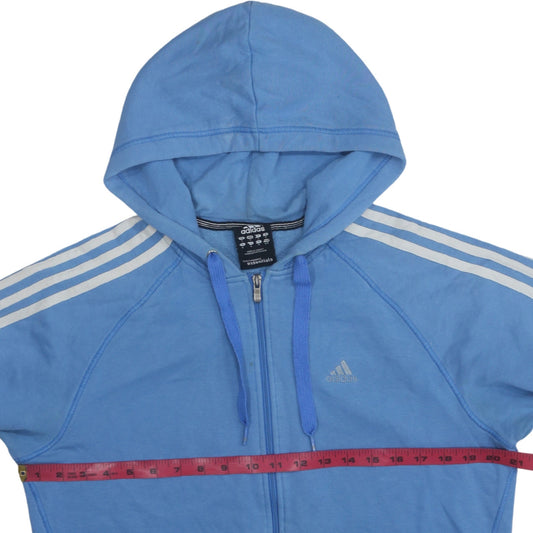 Womens UK Size S adidas Blue Full Zip Hoodie
