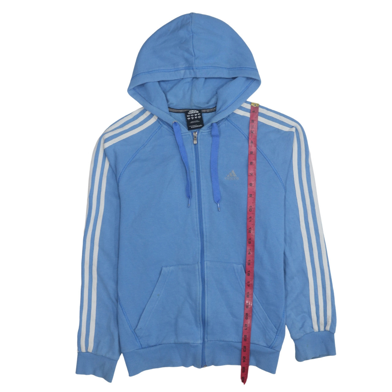 Womens UK Size S adidas Blue Full Zip Hoodie