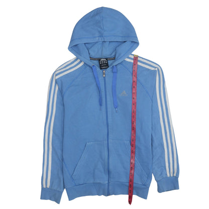 Womens UK Size S adidas Blue Full Zip Hoodie
