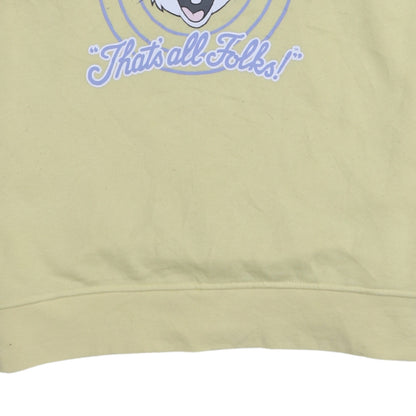 Womens UK Size S Looney Tunes Yellow Pullover Sweatshirt