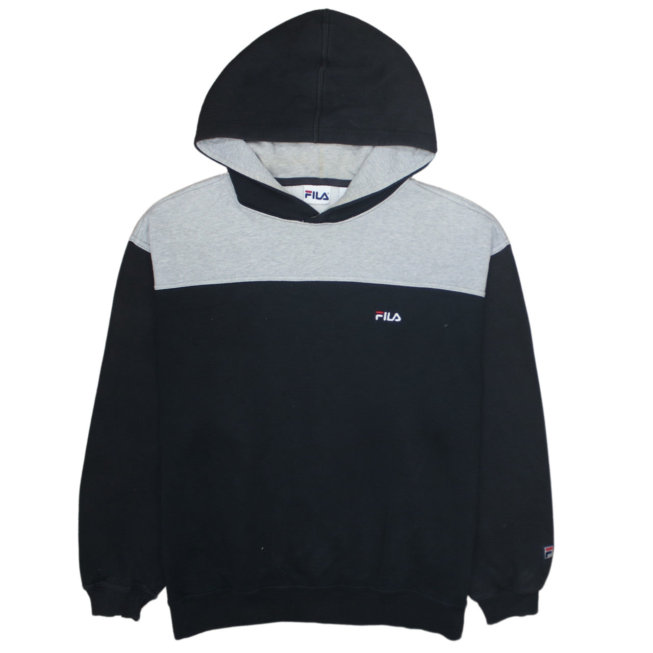 Mens UK Size L FILA Black Pullover Hoodie