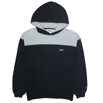 Mens UK Size L FILA Black Pullover Hoodie