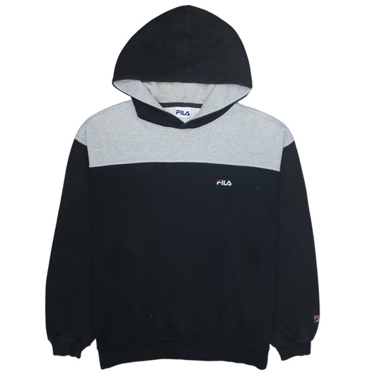 Mens UK Size L FILA Black Pullover Hoodie