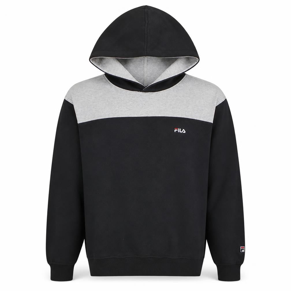 Fila Mens Black & Grey Pullover Hoodie Size L Regular Fit