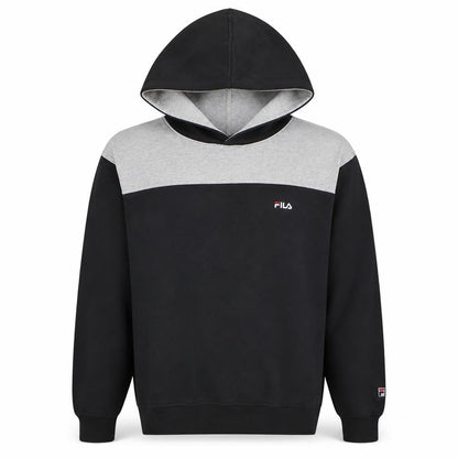 Fila Mens Black & Grey Pullover Hoodie Size L Regular Fit