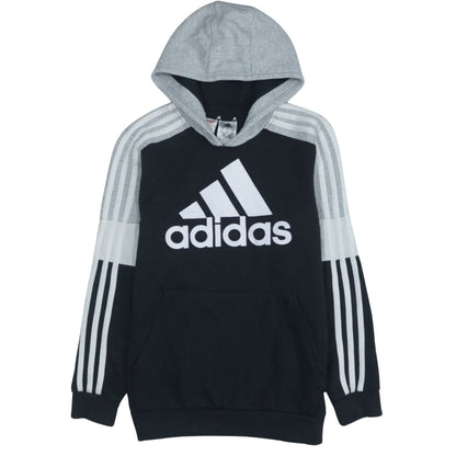 Adidas Boys Black Pullover Hoodie 13-14 Years Sports Logo Sweatshirt