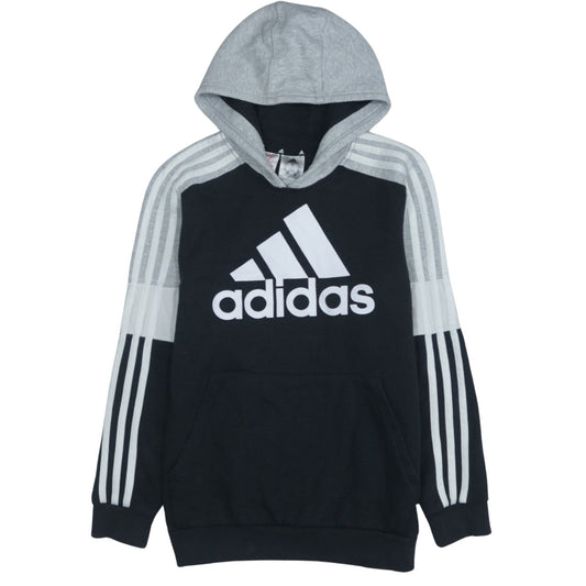 Adidas Boys Black Pullover Hoodie 13-14 Years Sports Logo Sweatshirt