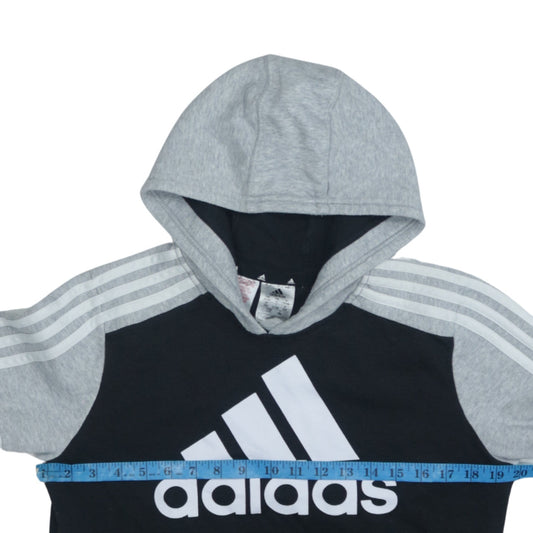 Adidas Boys Black Pullover Hoodie 13-14 Years Sports Logo Sweatshirt
