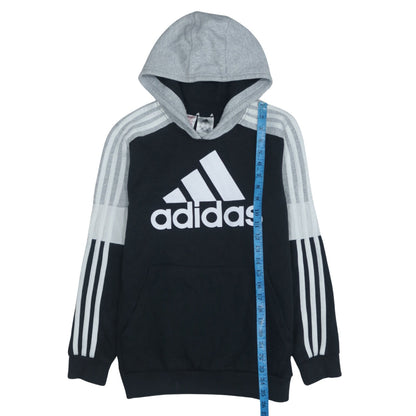 Adidas Boys Black Pullover Hoodie 13-14 Years Sports Logo Sweatshirt