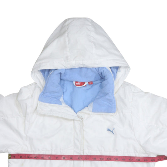 Womens UK Size M PUMA White Puffer Jacket
