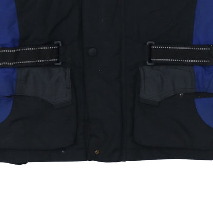 Cycle Spirit Men's Black Blue L Motorcycle Jacket Belted Reflective Lined
