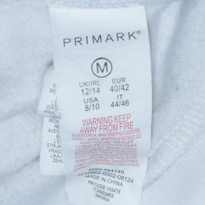 Womens UK Size M Primark White Pullover Hoodie