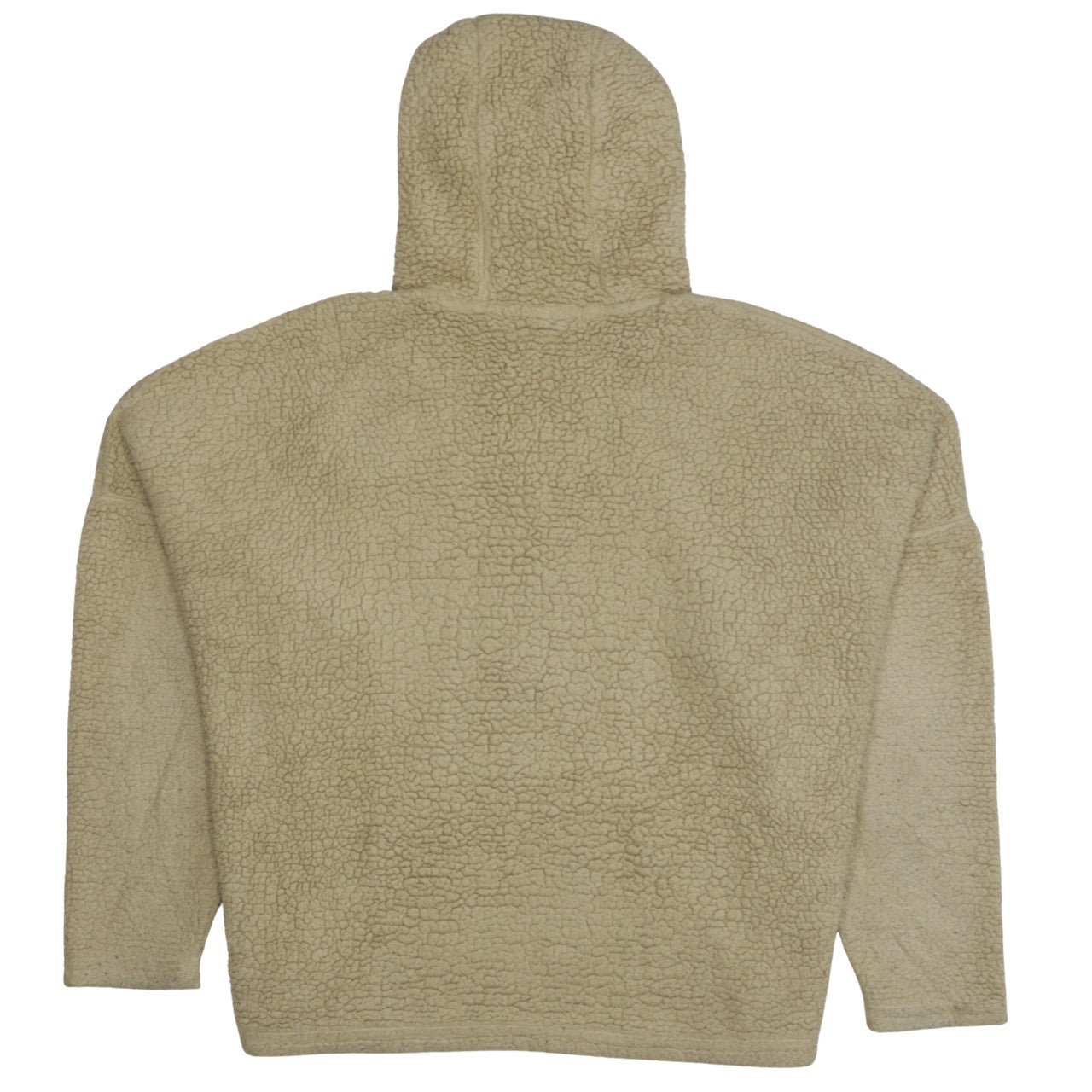 Ellesse Women Beige Fleece Hooded 1/2 Zip Jacket UK 10