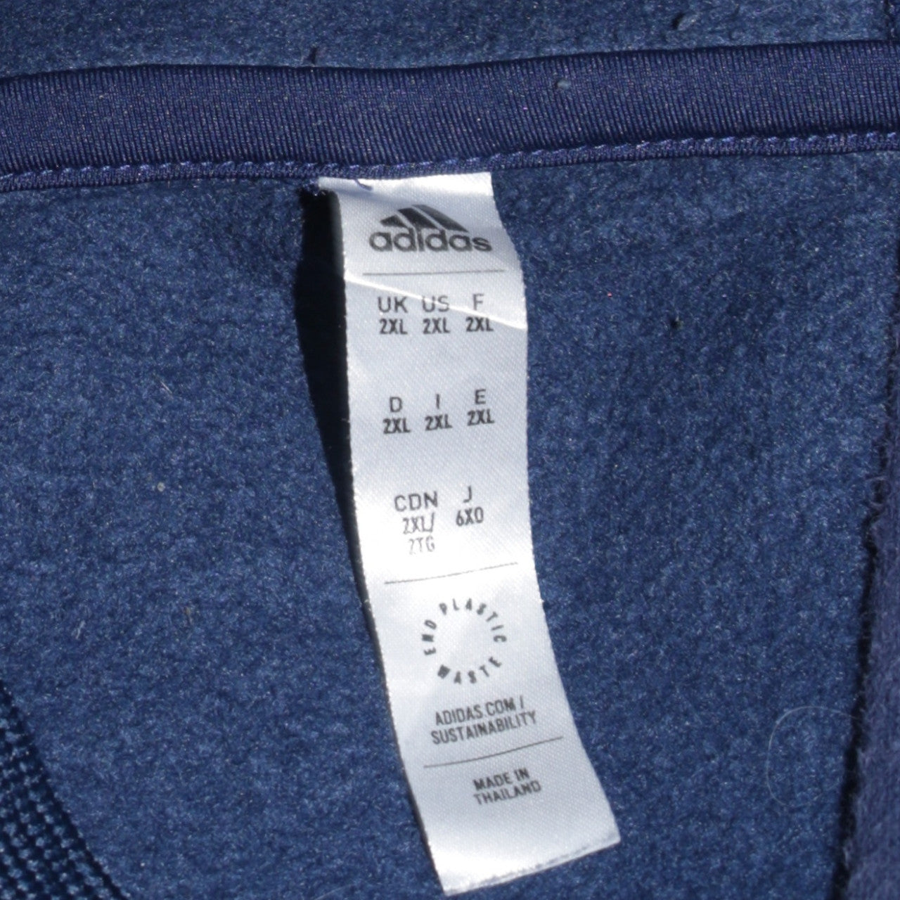 Mens UK Size 2XL adidas Blue Pullover Hoodie