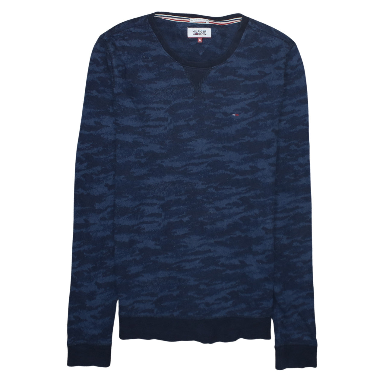 Mens UK Size M Hilfiger Denim Blue Pullover Sweatshirt