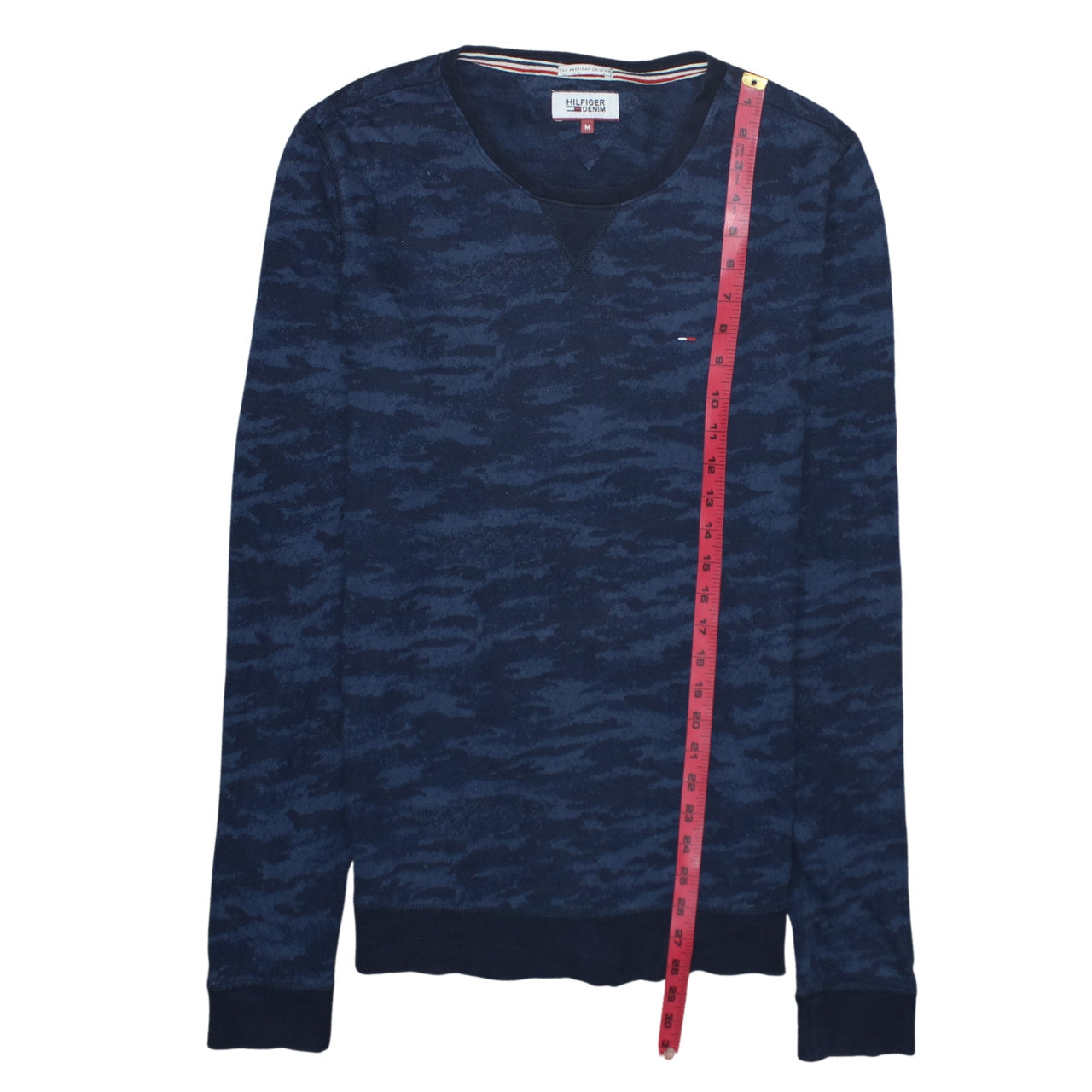 Mens UK Size M Hilfiger Denim Blue Pullover Sweatshirt