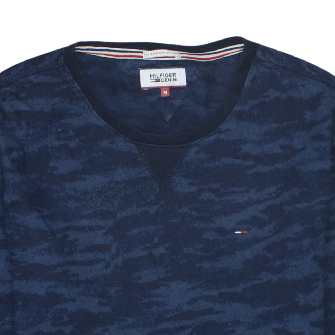 Mens UK Size M Hilfiger Denim Blue Pullover Sweatshirt