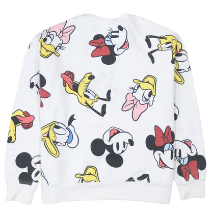 Womens UK Size 10/12 Disney White Pullover Sweatshirt
