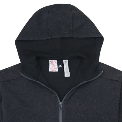 Adidas Boys Black Full Zip Hoodie 13-14 Years Regular Fit Fleece