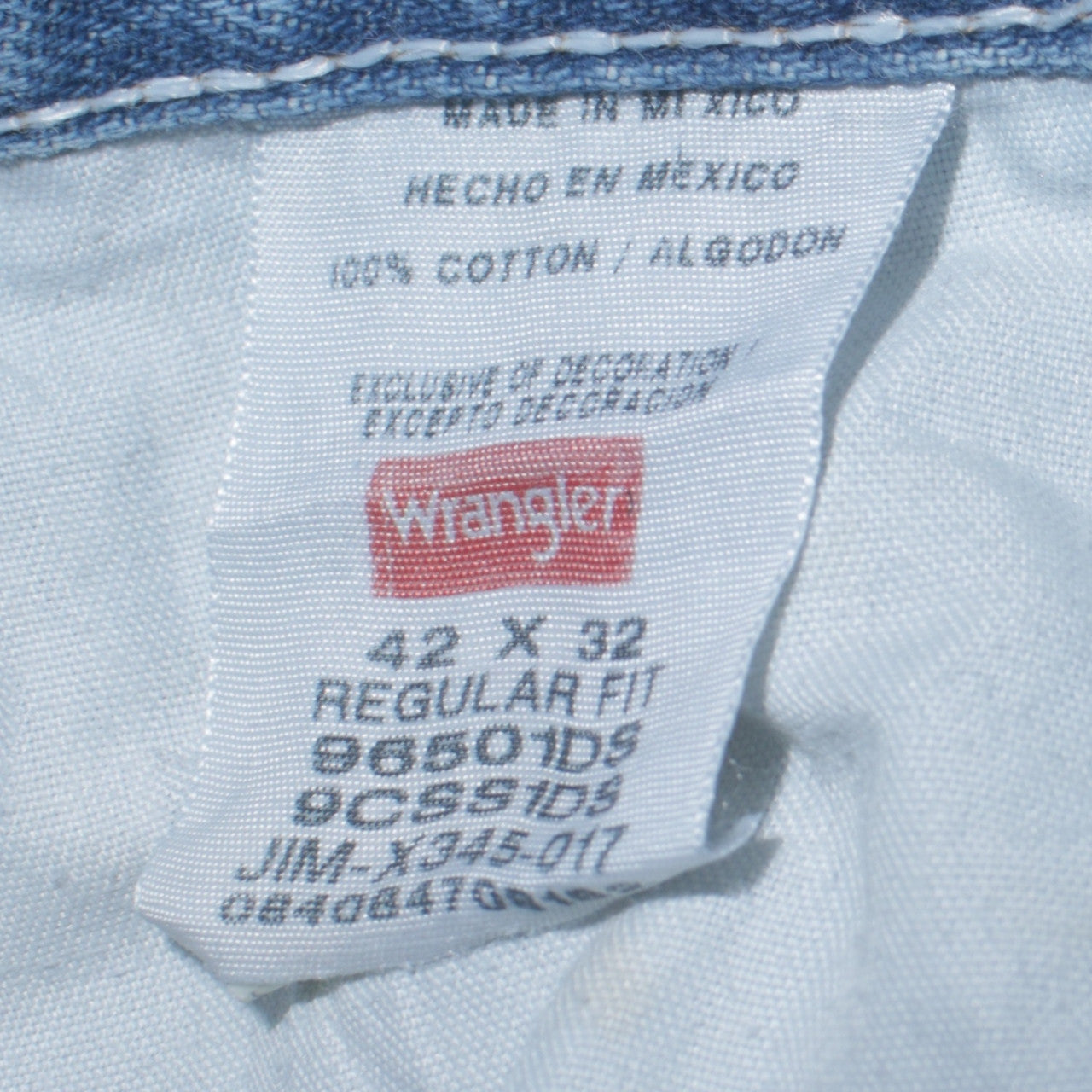 Mens UK Size XL Wrangler Regular Fit Straight Blue Jeans