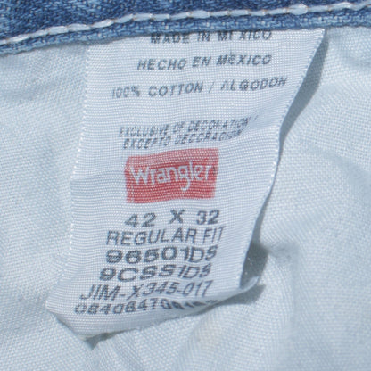 Mens UK Size XL Wrangler Regular Fit Straight Blue Jeans