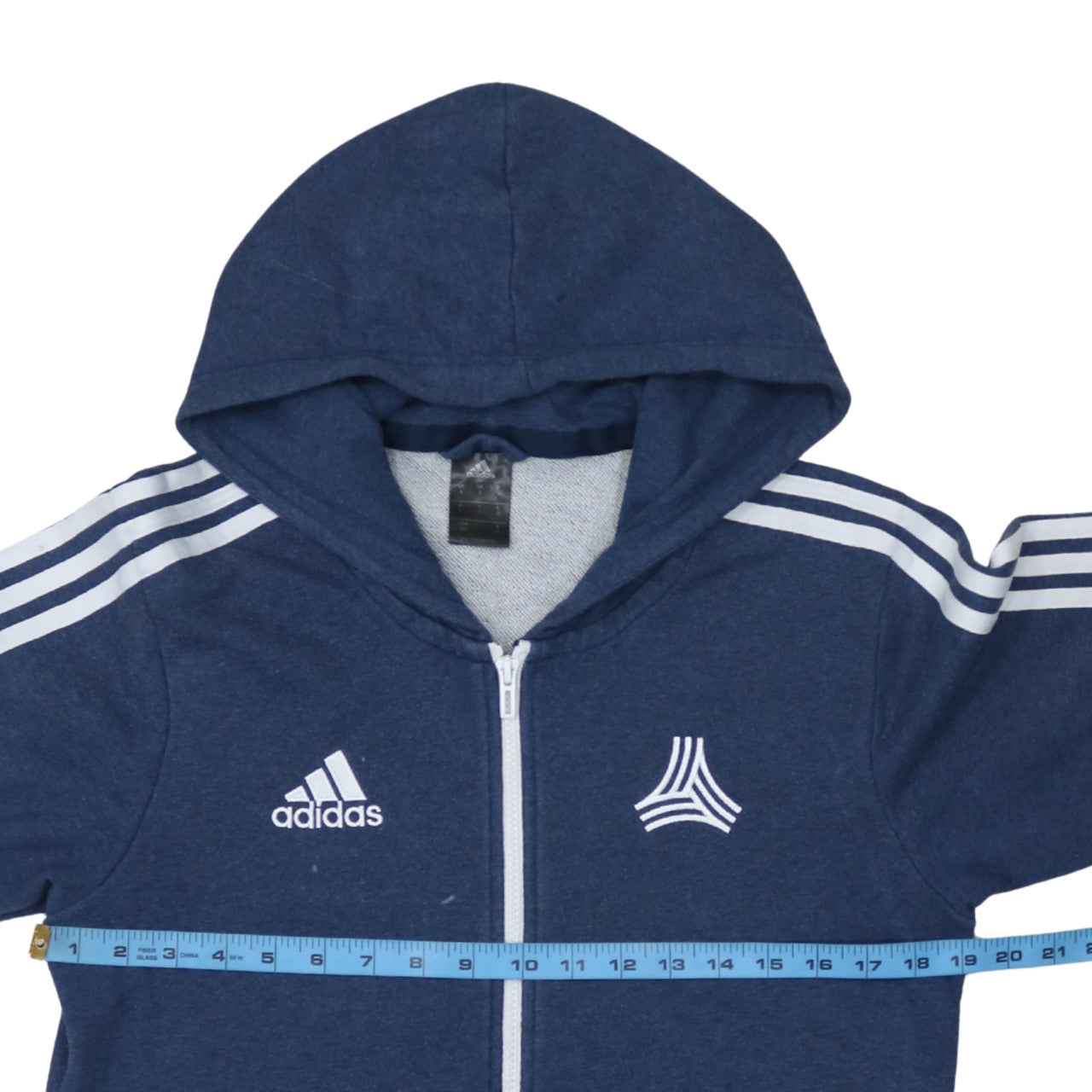 Mens UK Size S adidas Blue Full Zip Hoodie