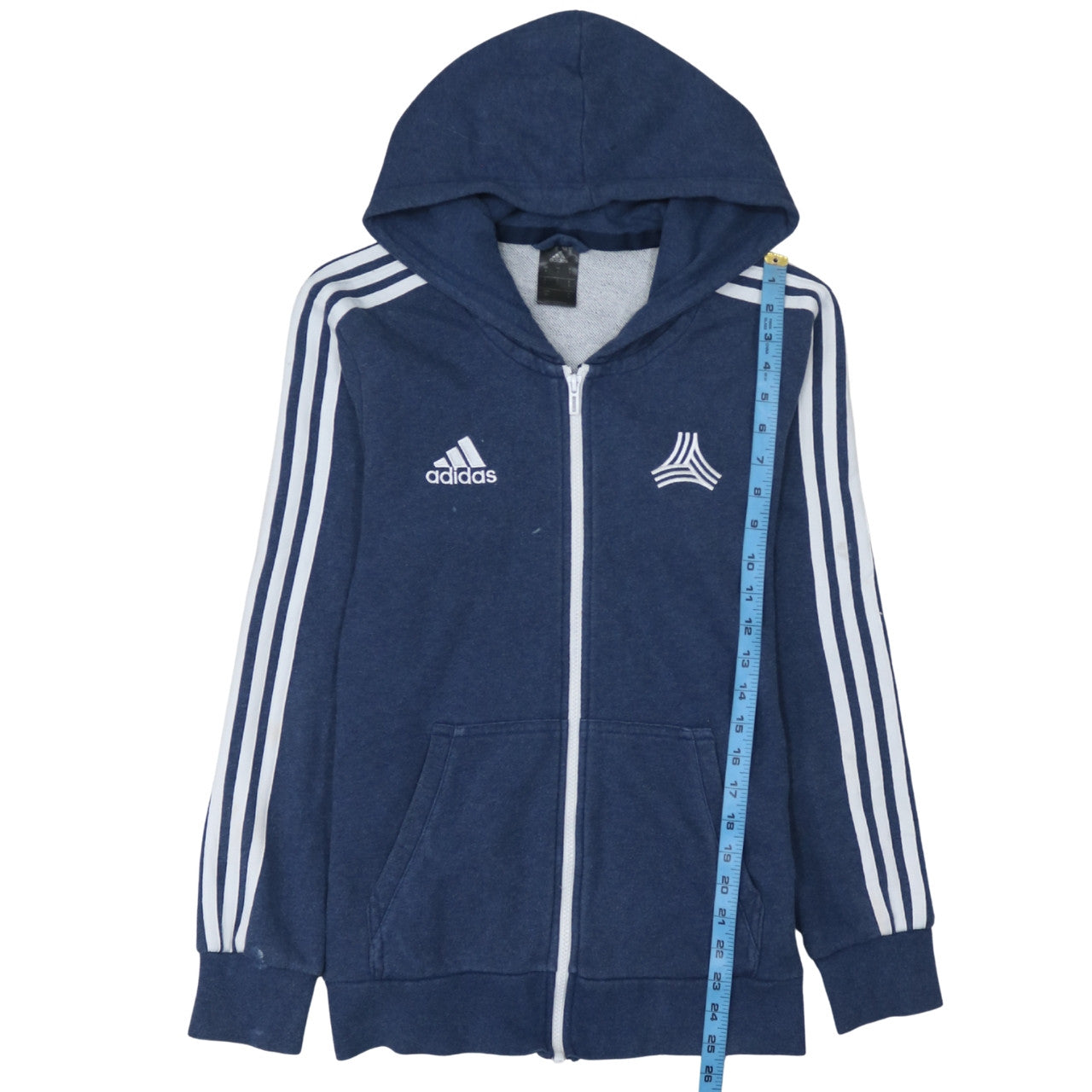 Mens UK Size S adidas Blue Full Zip Hoodie
