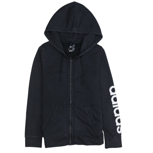 Womens UK Size M adidas Black Full Zip Hoodie