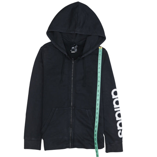 Womens UK Size M adidas Black Full Zip Hoodie