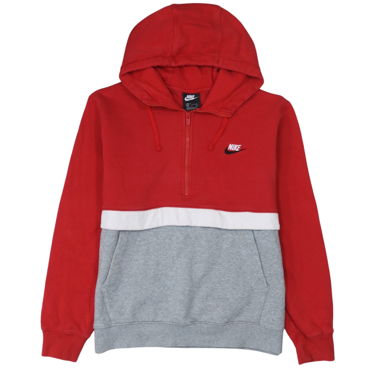 Mens UK Size M Nike Red 1/2 Zip Hoodie
