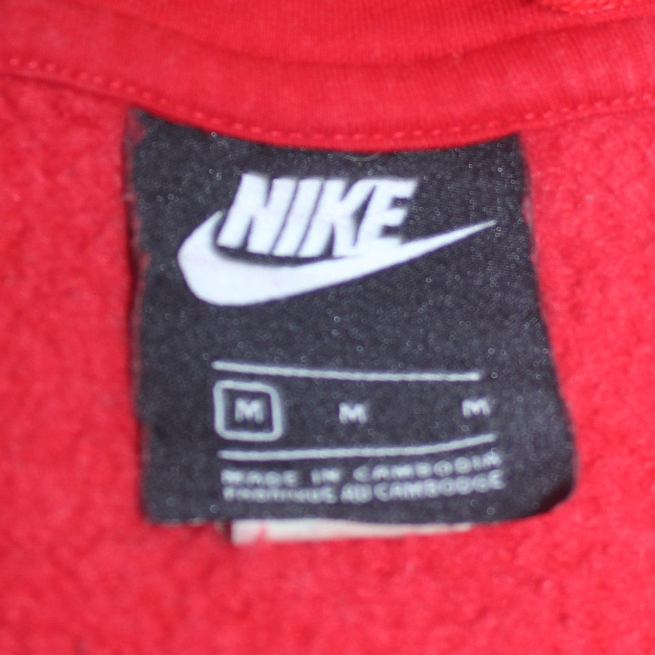 Mens UK Size M Nike Red 1/2 Zip Hoodie