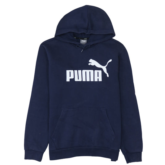Mens UK Size M PUMA Blue Pullover Hoodie