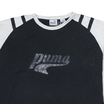 Puma Men's Black Long Sleeve Colourblock Cotton Top L