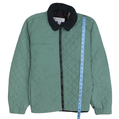 Columbia Women's Green Quilted Full Zip Mid-Length Jacket XL
